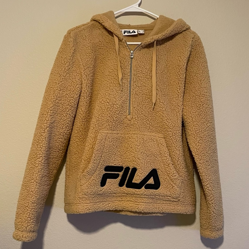 Fila Half-Zip Sherpa Teddy Bear Hoodie